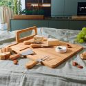 Planche à fromage en bambou 36x28cm avec son support de 4 couteaux inclus