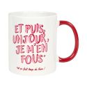 Mug 30 cl en céramique blanc et rose avec message esprit Girl Power