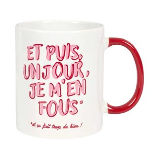Mug 30 cl en céramique blanc et rose avec message esprit Girl Power