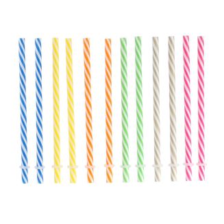 Set de 12 pailles MASON JAR réutilisables multicolores en plastique (H19 cm)