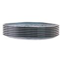 Set de 6 assiettes plates galet en céramique au grés du temps bleu (27.5x23cm) - GALET