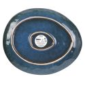 Set de 6 assiettes plates galet en céramique au grés du temps bleu (27.5x23cm) - GALET