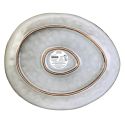 Set de 6 assiettes plates galet en céramique au grés du temps gris (27.5x23cm) - GALET