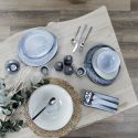 Set de 6 assiettes plates galet en céramique au grés du temps gris (27.5x23cm) - GALET