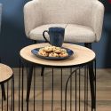 Set de 6 assiettes à dessert galet en céramique au grés du temps bleu (22x18cm) - GALET