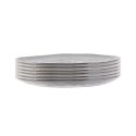 Set de 6 assiettes à dessert galet en céramique au grés du temps gris (22x18cm) - GALET
