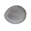 Set de 6 assiettes à dessert galet en céramique au grés du temps gris (22x18cm) - GALET