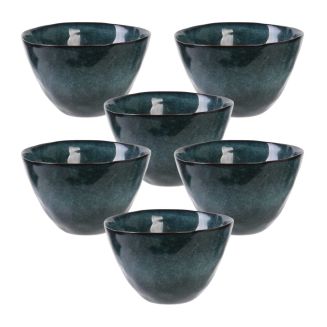 Set de 6 bols 55cl en céramique au grés du temps bleu - GALET