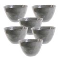 Set de 6 bols 55cl en céramique au grés du temps gris - GALET