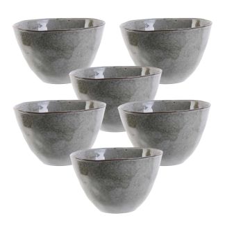 Set de 6 bols 55cl en céramique au grés du temps gris - GALET