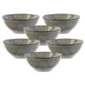 Set de 6 bols 35cl en céramique au grés du temps gris - GALET