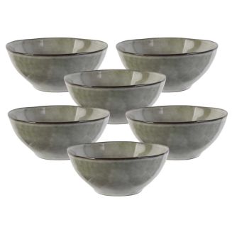 Set de 6 bols 35cl en céramique au grés du temps gris - GALET