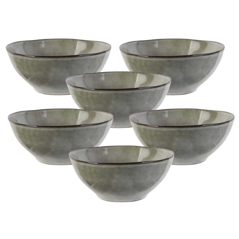 Set de 6 bols 35cl en céramique au grés du temps gris - GALET Set de 6 bols 35cl en céramique au grés du temps gris - GALET