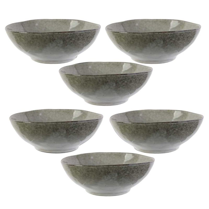 Set de 6 bols 80cl en céramique au grés du temps gris - GALET Set de 6 bols 80cl en céramique au grés du temps gris - GALET