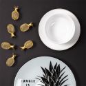 Set de 6 bols blancs en porcelaine avec liseré doré (50cl) - AURA
