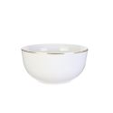 Set de 6 bols blancs en porcelaine avec liseré doré (50cl) - AURA