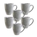 Set de 6 mugs 30cl en céramique au grés du temps gris - GALET