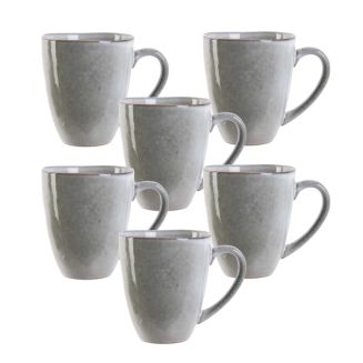 Set de 6 mugs 30cl en céramique au grés du temps gris - GALET