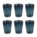 Set de 6 tasses à expresso 8cl en céramique au grés du temps bleu - GALET