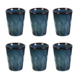 Set de 6 tasses à expresso 8cl en céramique au grés du temps bleu - GALET