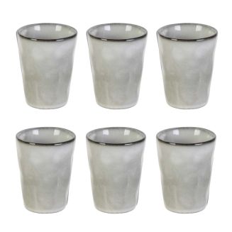 Set de 6 tasses à expresso 8cl en céramique au grés du temps gris - GALET
