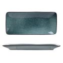 Set de 2 plats rectangulaire en céramique au grés du temps bleu (22x10cm) - GALET