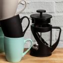 Cafetière à Piston 60cl en verre et Plastique noir pour 5 Tasses