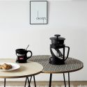 Cafetière à Piston 80cl en verre et Plastique noir pour 7 Tasses