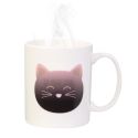 Mug thermoreactif 30 cl en céramique blanc avec un chat