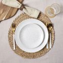 Ensemble de 4 sets de table rond tressés en jonc de mer naturel (Ø38cm)