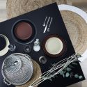 Ensemble de 4 sets de table rond tressés en jonc de mer naturel (Ø38cm)