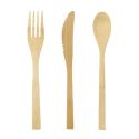 Set de 2 pochons beige de couverts réutilisables en bambou