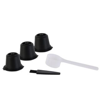 Set de 3 capsules réutilisables pour nespresso en plastique et acier inoxydable