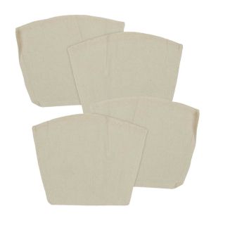 Set de 4 filtres à café réutilisables en coton beige (taille 4)