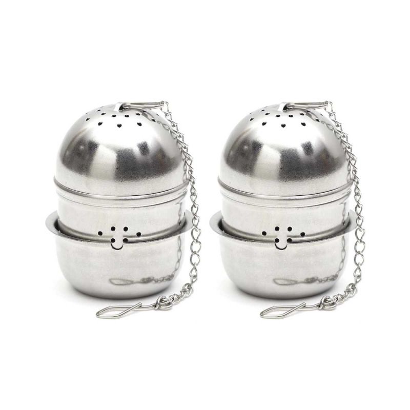 Set de 2 boules à thé en acier inoxidable avec support Set de 2 boules à thé en acier inoxidable avec support