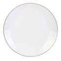 Set de 6 assiettes plates blanches en porcelaine avec liseré doré (Ø26,5 cm) - AURA