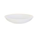 Set de 6 assiettes creuses blanches en porcelaine avec liseré doré (Ø21,5cm) - AURA