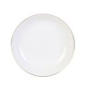 Set de 6 assiettes creuses blanches en porcelaine avec liseré doré (Ø21,5cm) - AURA