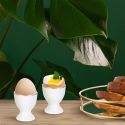 Set de 4 coquetier blancs en porcelaine avec liseré doré (5cl) - AURA