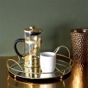 Set de 6 tasses blanches en porcelaine avec liseré doré (18cl) - AURA