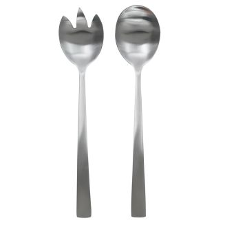 Couverts à salade en acier inoxydable brossé gris