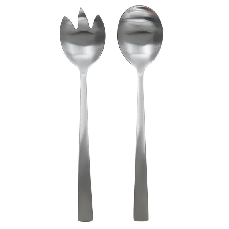 Couverts à salade en acier inoxydable brossé gris Couverts à salade en acier inoxydable brossé gris