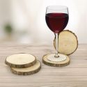 Set de 4 dessous de verres en rondin de bois (Ø11,5cm)