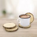 Set de 4 dessous de verres en rondin de bois (Ø11,5cm)