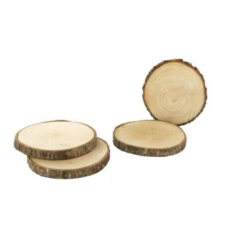 Set de 4 dessous de verres en rondin de bois (Ø11,5cm)