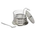 Distributeur de parmesan 18,5cl en verre et inox avec sa cuillère