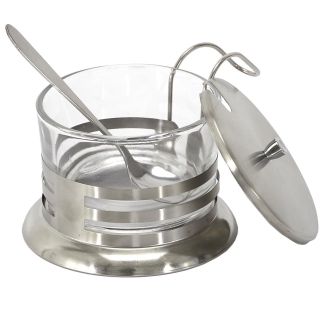 Distributeur de parmesan 18,5cl en verre et inox avec sa cuillère