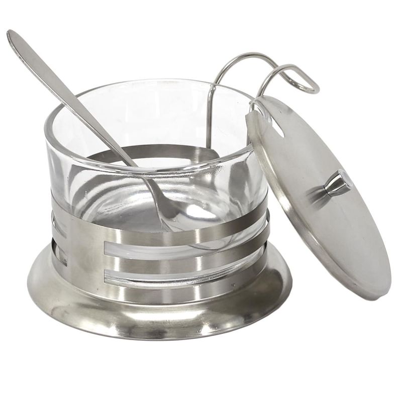 Distributeur de parmesan 18,5cl en verre et inox avec sa cuillère Distributeur de parmesan 18,5cl en verre et inox avec sa cuillère