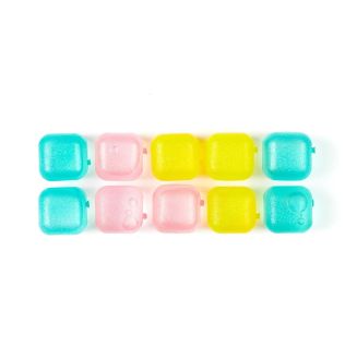 Set de 40 glaçons réutilisables en plastique bleu, rose et jaune