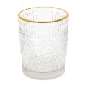 Set de 6 verres 25cl en verre avec reliefs géométriques et liseré doré